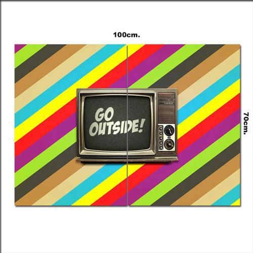 Ahşap Tablo Tüplü Eski Televizyon 70*100Cm