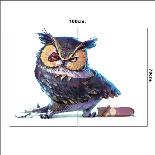 Ahşap Tablo Zeki Baykuş Ve Kitap Görseli 70*100Cm