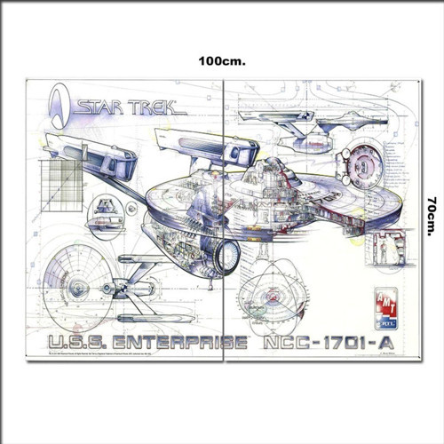 Ahşap Tablo U.S.S. Enterprise Atılgan Savaş Gemisi Şekilli 70*100Cm