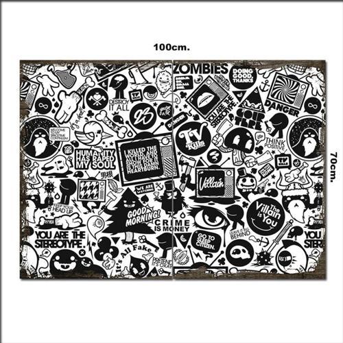 Ahşap Tablo Ufak Karikatürler 70*100Cm