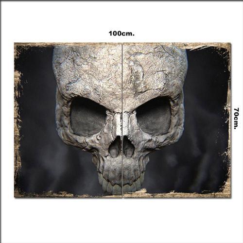 Ahşap Tablo Skull Kurukafa 70*100Cm