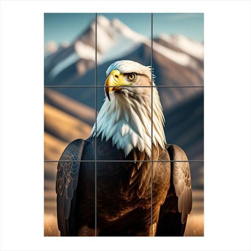 Kartal Temalı Ahşap 9 Parça Puzzle Tablo