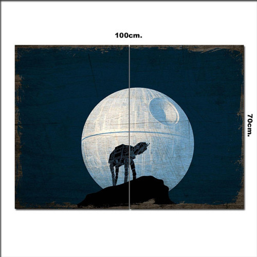 Ahşap Tablo Starwars Ölüm Yıldızı Baskılı 70*100Cm