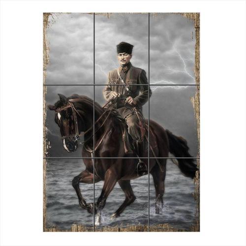 Mustafa Kemal Atatürk 9 Parça Puzzle Tablo