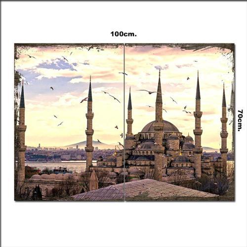 Ahşap Tablo Sultan Ahmet Camii Görseli 70*100Cm