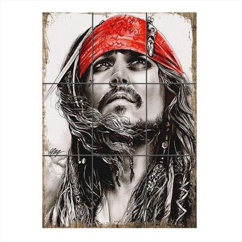 Kaptan Jack Sparrow Mdf 9 Parça Puzzle Tablo