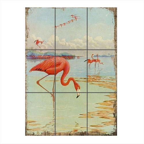 Flamingolar Temalı Mdf 9 Parça Puzzle Tablo