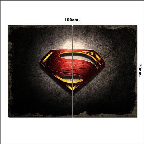Ahşap Tablo Supermen Sembolü Şekilli 70*100Cm