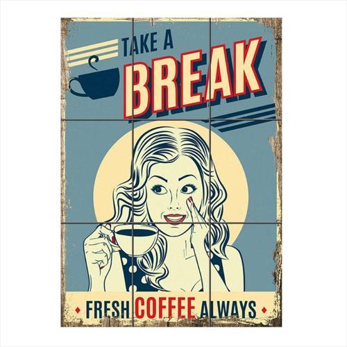 Take A Break Temalı 9 Parça Puzzle Tablo