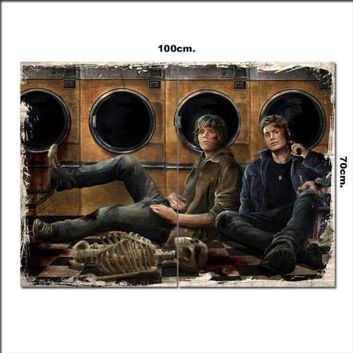 Ahşap Tablo Supernatural Dean Ve Sam Winchester Görseli 70*100Cm