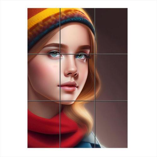 Bereli Kız Mdf 9 Parça Puzzle Tablo