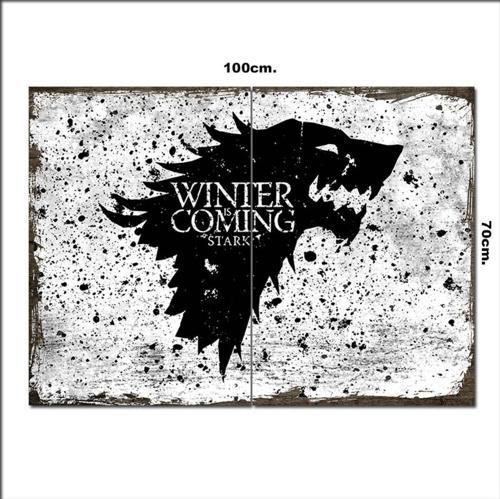 Ahşap Tablo Winter İs Coming Stark 70*100Cm