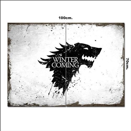 Ahşap Tablo Winter İs Coming Stark 70*100Cm