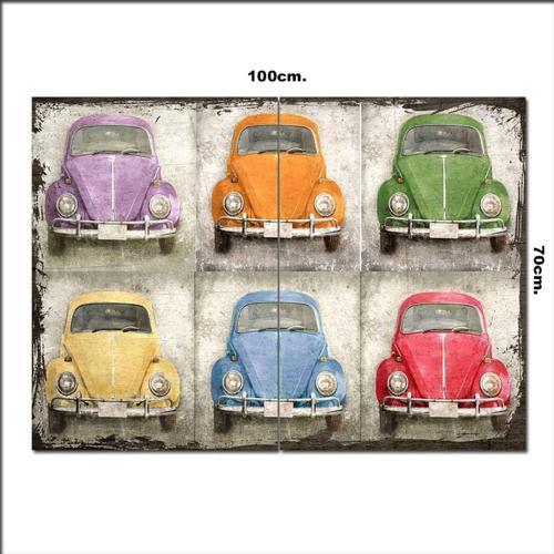 Ahşap Tablo Wolksvagen Renkli Poster 70*100Cm