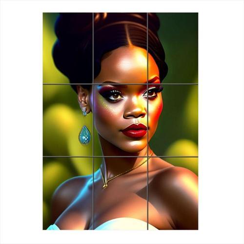 Rihanna Temalı 9 Parça Puzzle Tablo