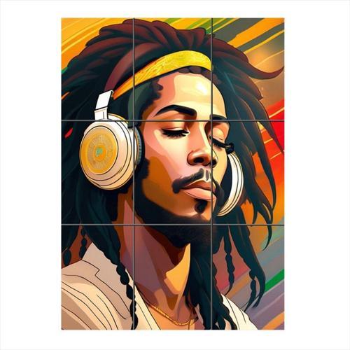 Bob Marley Temalı Mdf 9 Parça Puzzle Tablo