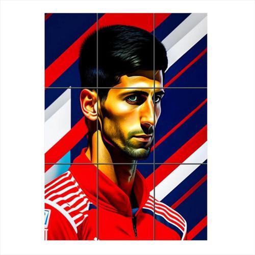 Novak Dokovic Temalı Mdf 9 Parça Puzzle Tablo