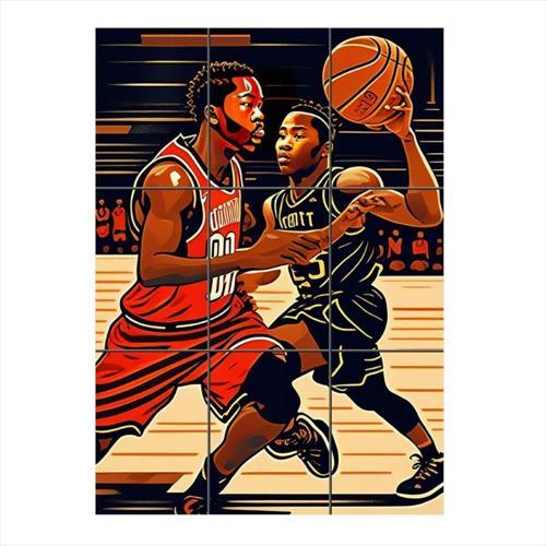 Basketbol Temalı Mdf 9 Parça Puzzle Tablo