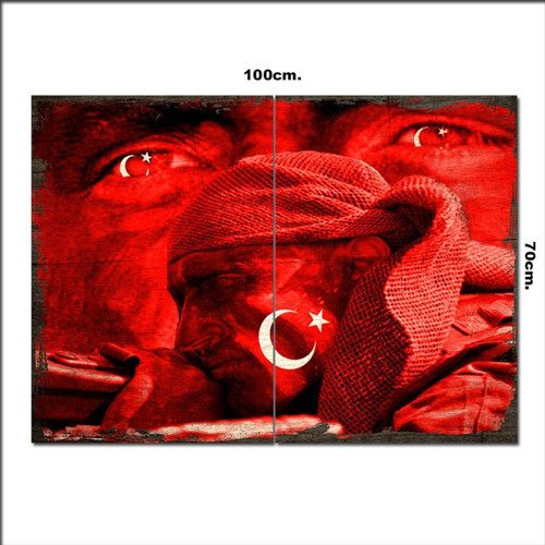 Ahşap Tablo Şehitler Ölmez Tarz 70*100Cm