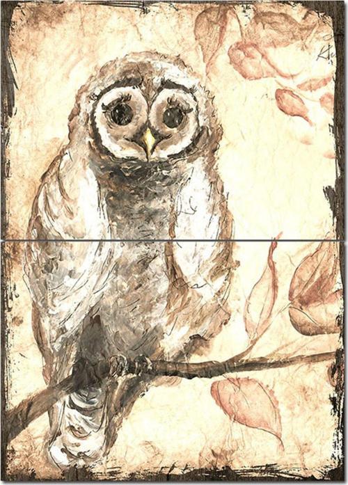 Ahşap Tablo Yağlı Boya Dişi Baykuş Art Mdf Poster