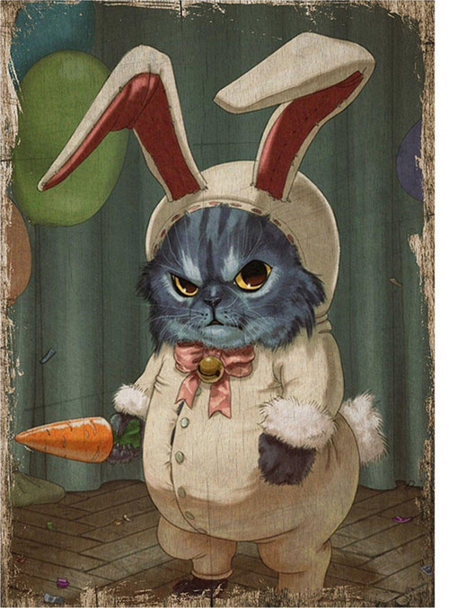Sinirli Kedi Art Mdf Poster