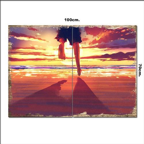 Ahşap Tablo Yaz Tatili Ve Kumsal 70*100Cm