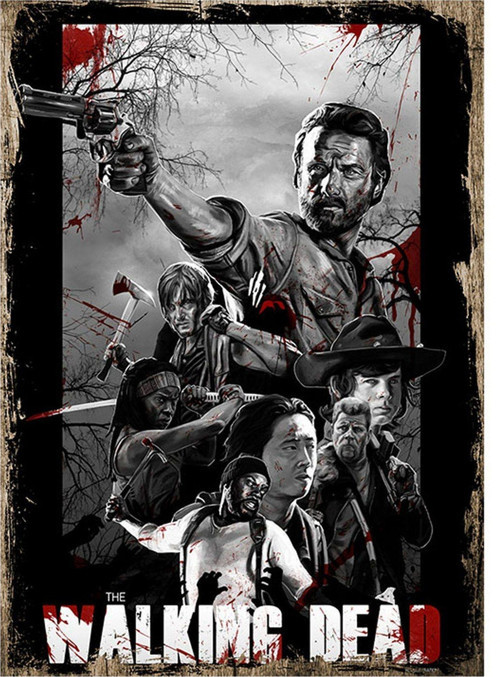 Ahşap Tablo The Walking Dead Afiş