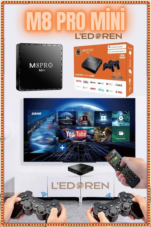 Android Tv Box 2.4g 10k Ultra Hd 2gb Ram 64gb Hafıza 10000 Retro Oyunlu Konsol Game Stick M8 Pro