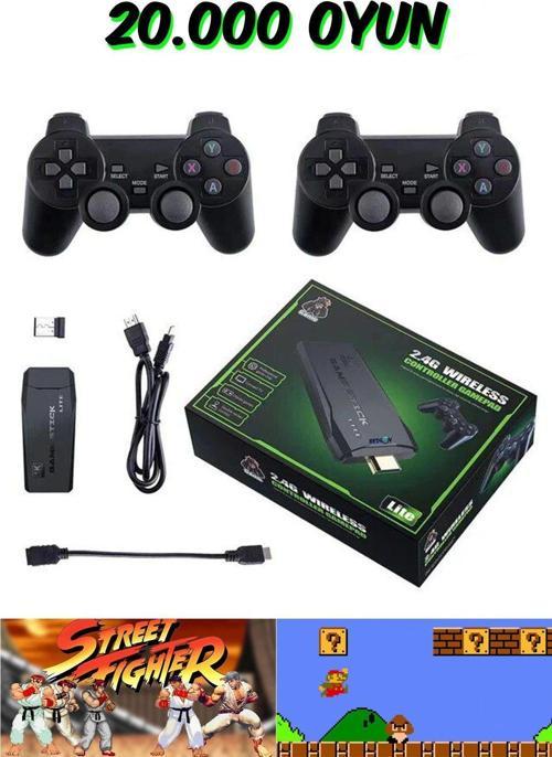 Atari 2000 Oyun 2.4g Kablosuz Çift Kol Retro Oyunlar 4k Game Stick