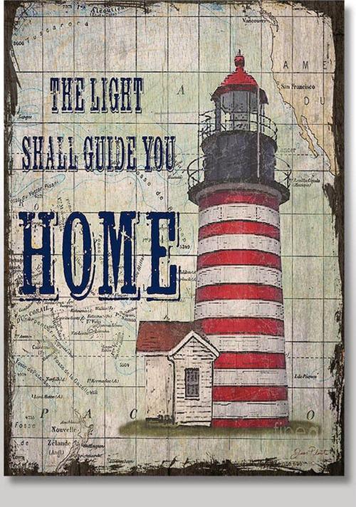 Ahşap Tablo Deniz Feneri Tarz