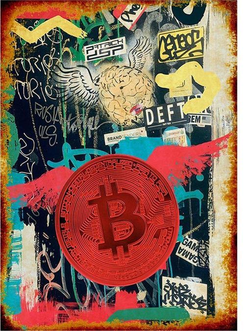 Bitcoin Kripto Para Hediyelik Ahşap Tablo