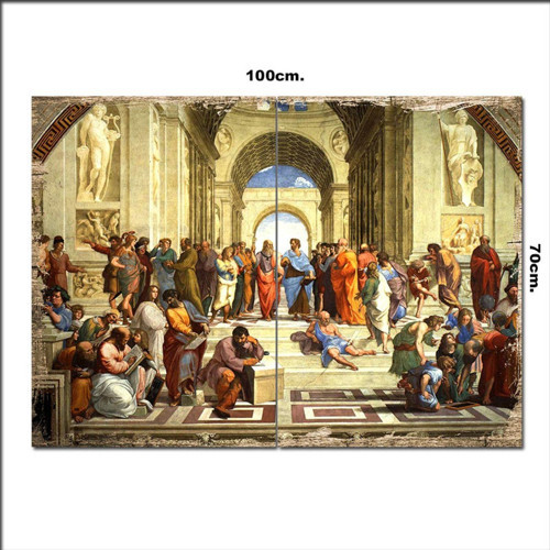 Ahşap Tablo Atina Okulu 70*100Cm