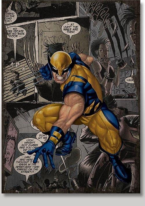 Ahşap Tablo Eski X Men Çizgi Roman Kahramanı Görseli Tarz