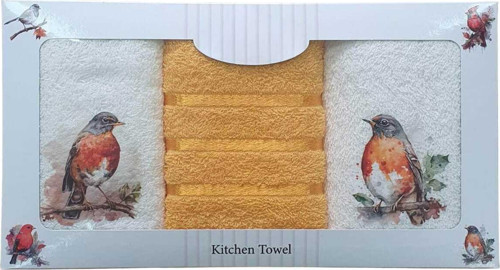 3 lü Kuş Desen Baskılı Mutfak Havlusu 30 X 50 Cm Kus-2