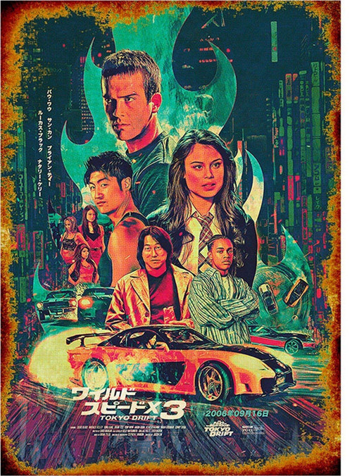 Hızlı Ve Öfkeli Tokyo Drift Dekoratif Ahşap Tablo