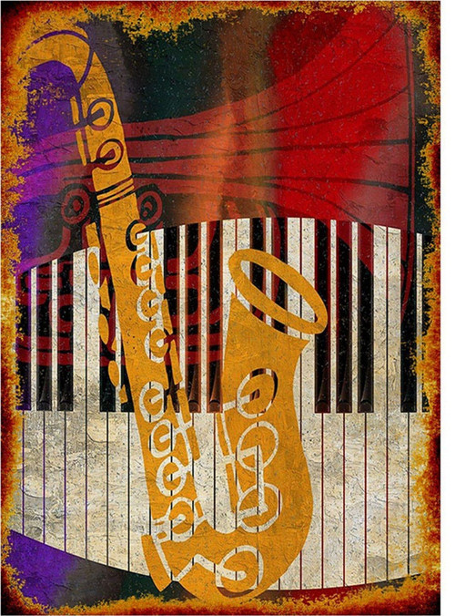 Jazz Müzik Dekoratif Mdf Tablo