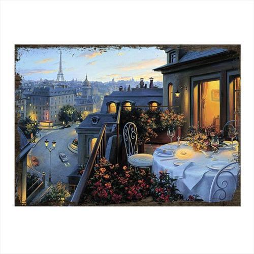 Ahşap Tablo Paris Balkon Manzara 70*100Cm