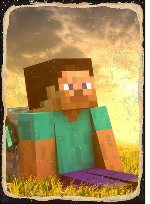 Minecraft Dekoratif Ahşap Tablo