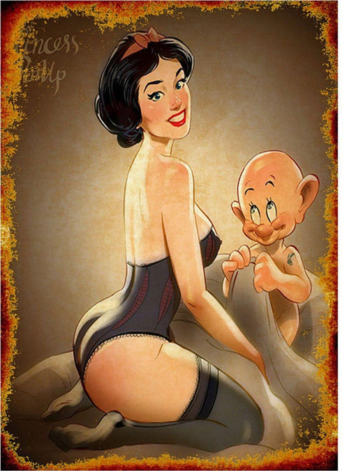 Pin Up Pamuk Prenses Modern Ahşap Tablo
