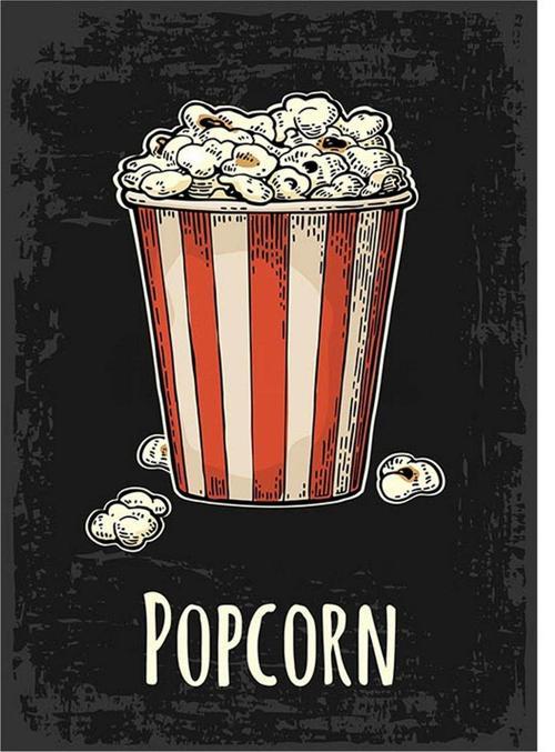 Ahşap Tablo Popcorn Afiş