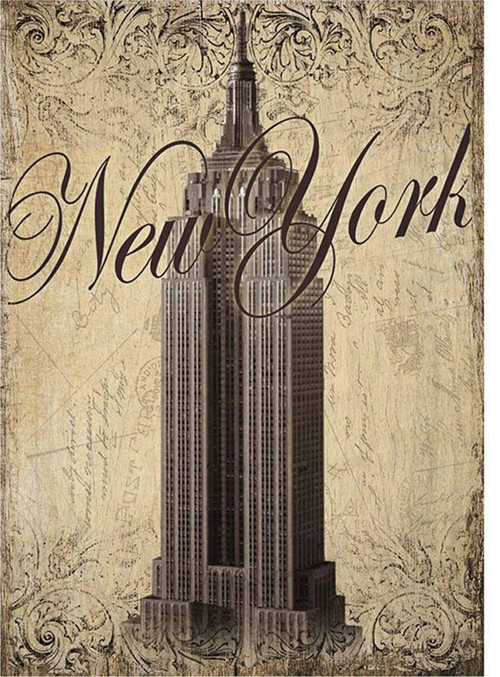 New York Gökdelen Model Mdf Tablo