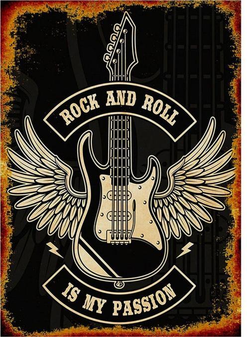 Rock N Roll Tasarım Ahşap Tablo