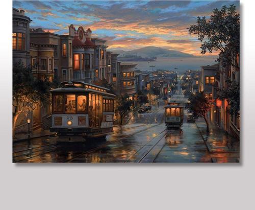Ahşap Tablo San Francisco Sokak Görseli