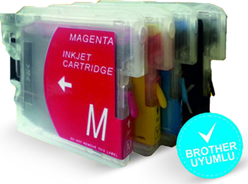 Brother LC37 LC51 LC57 LC960 UYUMLU Kolay Dolan Kartuşlar (DOLU) - LC-970,MFC-230C,240C,MFC-3360C,MF
