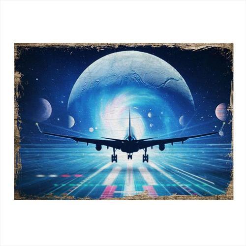 Kalkışa Hazır Uçak Art Mdf Poster 50Cm X 70Cm