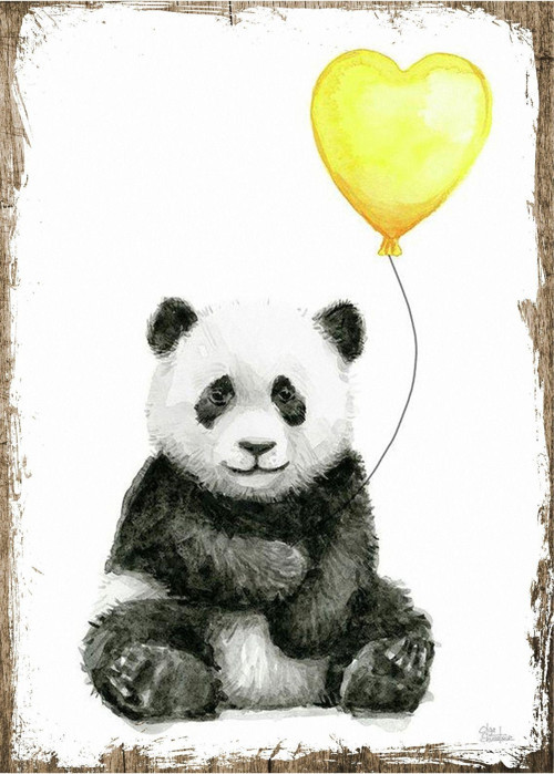 Balonlu Panda Tasarım Mdf Tablo