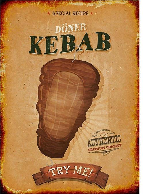 Döner Kebab Art Mdf Poster 50Cm X 70Cm