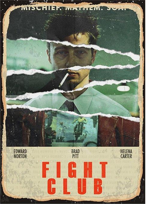 Fight Club Hediyelik Ahşap Tablo