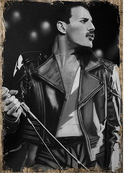 Freddie Mercury Model Ahşap Tablo 50Cm X 70Cm