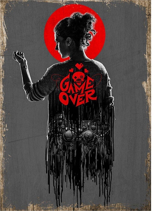 Game Over Mdf Poster 50Cm X 70Cm